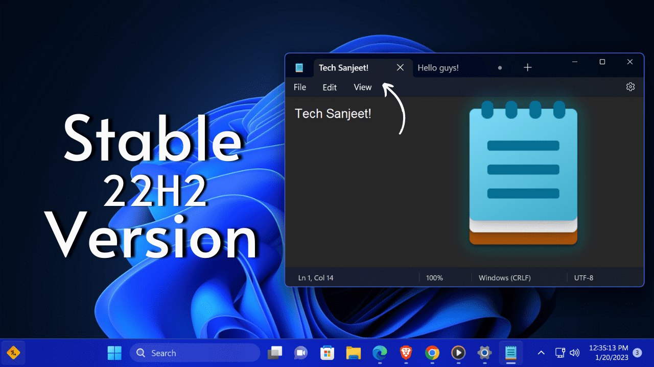 Windows 11 Notepad With Tabs In Stable 22H2 Version